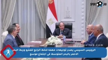 الرئيس السيسي يصدر توجيهات مهمة للخط الرابع للمترو وربط البحر الأحمر بالبحر المتوسط في اجتماع موسع
